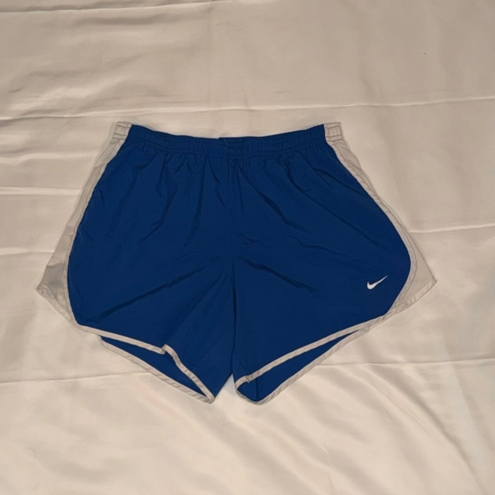 Nike Dri-FIT Shorts Girls Large Blue White Athletic Running Training Running